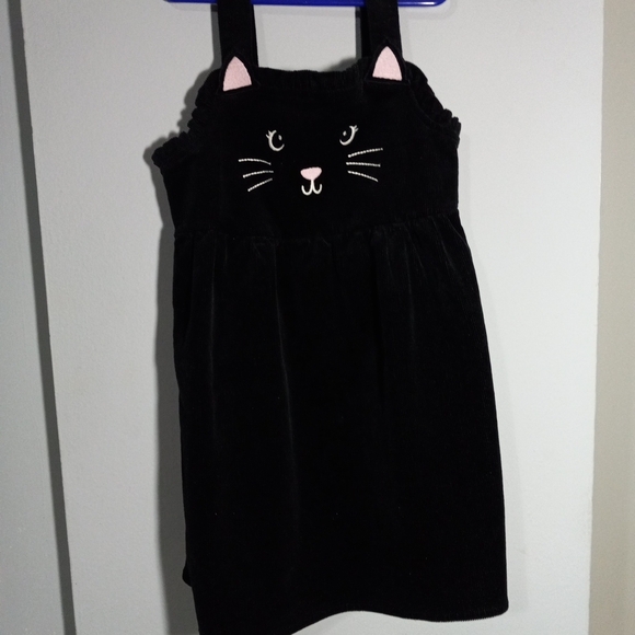 Gymboree Black Outfit with CT Face Thick Corduroy Jumper Girl Dress Size 8 - Picture 4 of 6